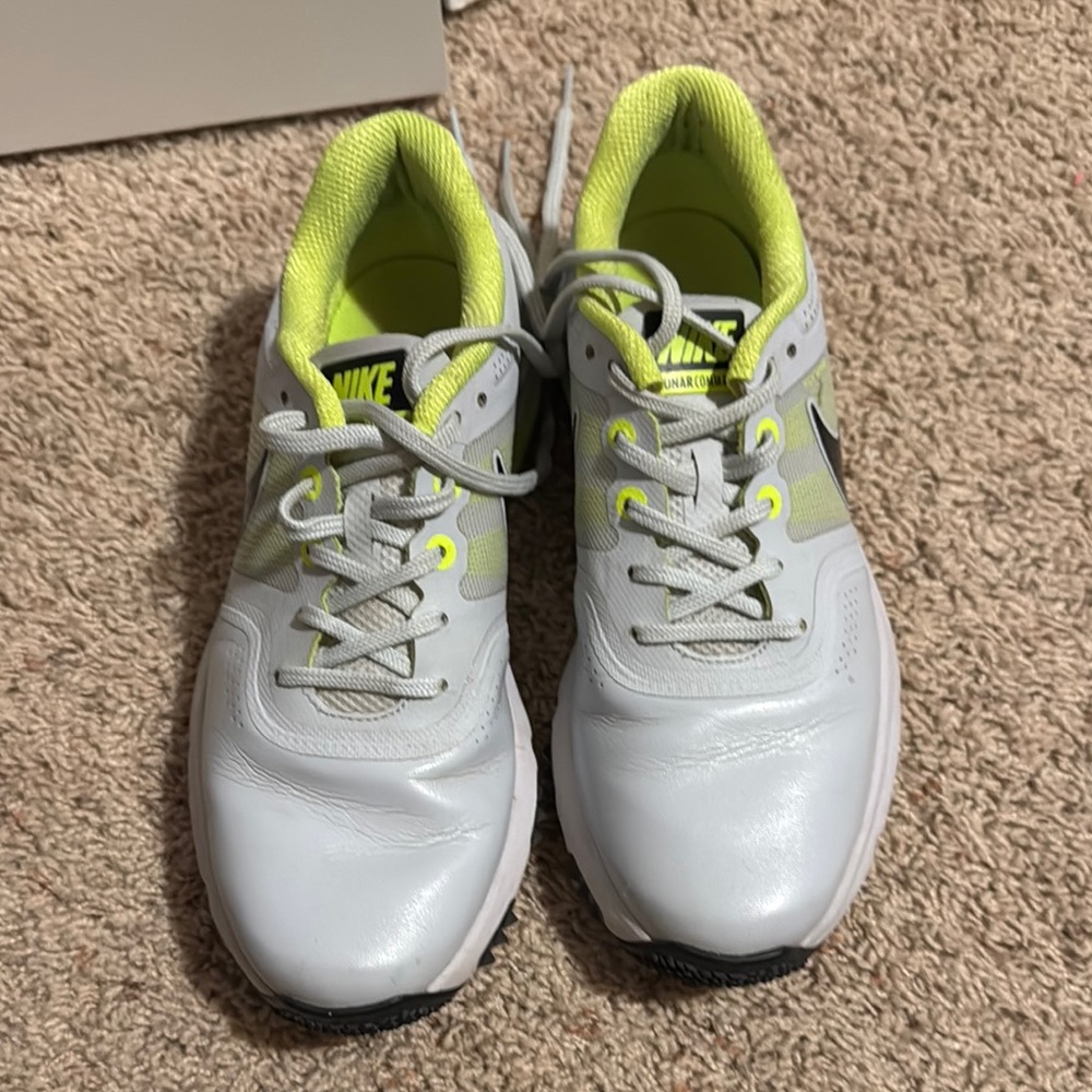 Nike Lunar Command White and Lime Golf Shoes
